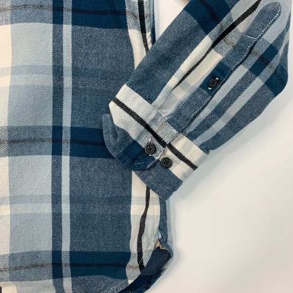 Wallin Bros Shirt Mens 2XL XXL Metal Blue Plaid Long Sleeve Cotton Button Up - Picture 4 of 12